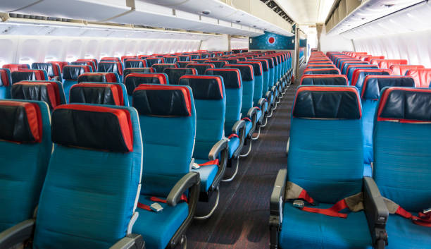istock Interior of the passenger airplane 954511640