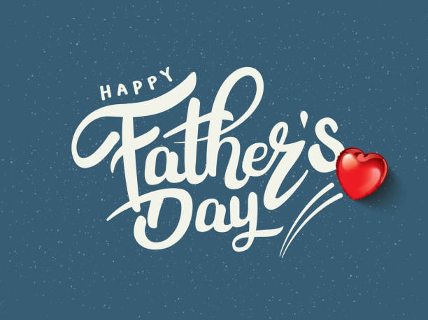 illustrazioni stock, clip art, cartoni animati e icone di tendenza di calligrafia della festa del papà felice - fathers day