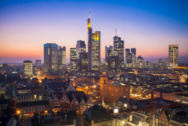 istock Frankfurt am Main cityscape at night 954523494