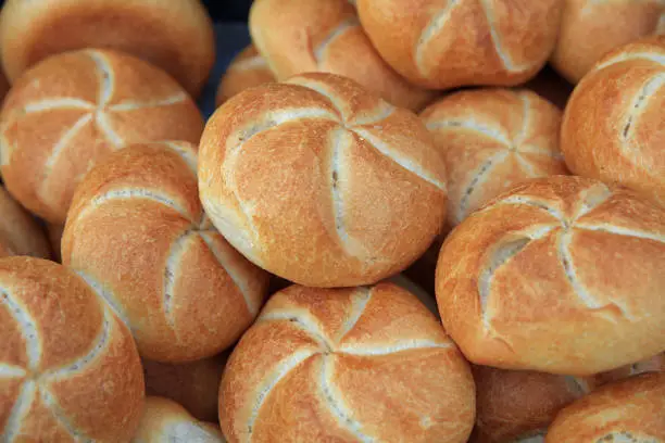 A lot of german Buns in a Basket