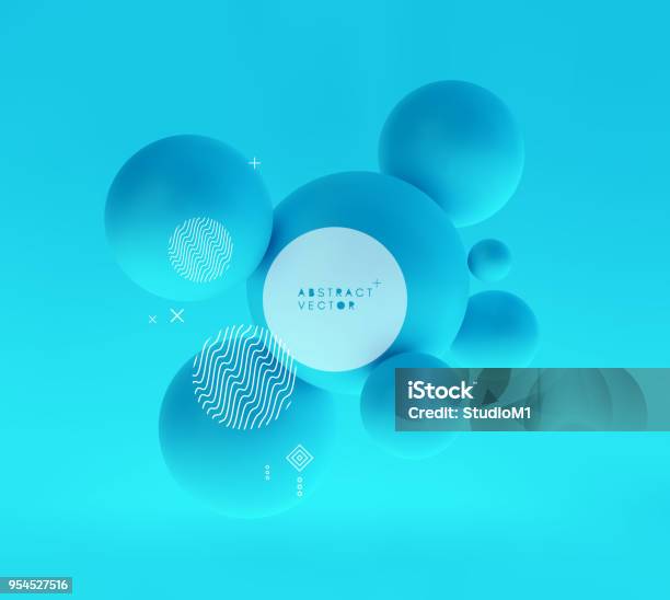 Molecule 3d Concept Illustration Vector Template Stock Illustration - Download Image Now