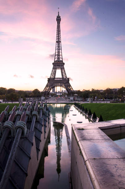 istock Eiffel tower reflection. Paris. France. Beautiful sky. 954527942