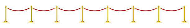 istock Golden pillars with red ropes 954533318