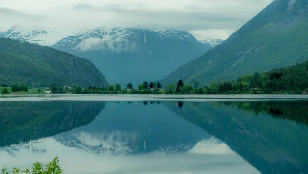 Calm water in Norwegian lake