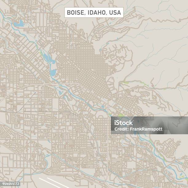 Boise Idaho Us City Street Map Stock Illustration - Download Image Now - Map, Boise, Idaho