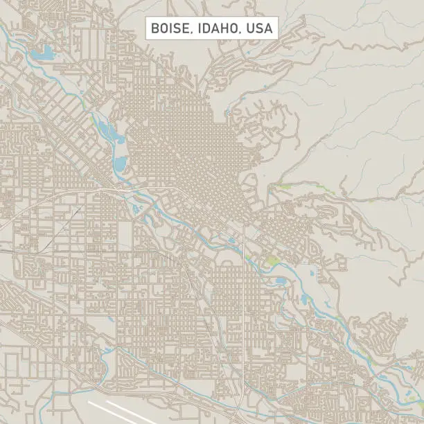 Vector illustration of Boise Idaho US City Street Map