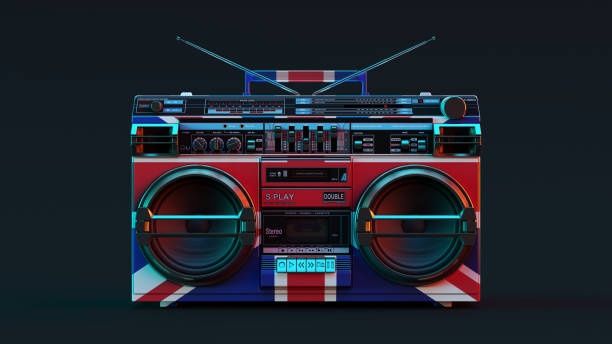 istock Boombox With UK Flag Moody 80s lighting 954544942