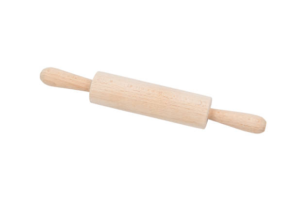 istock Short wooden rolling pin isolated on white background. Kitchen accessory and equipment. Path saved, clipping path 954546088