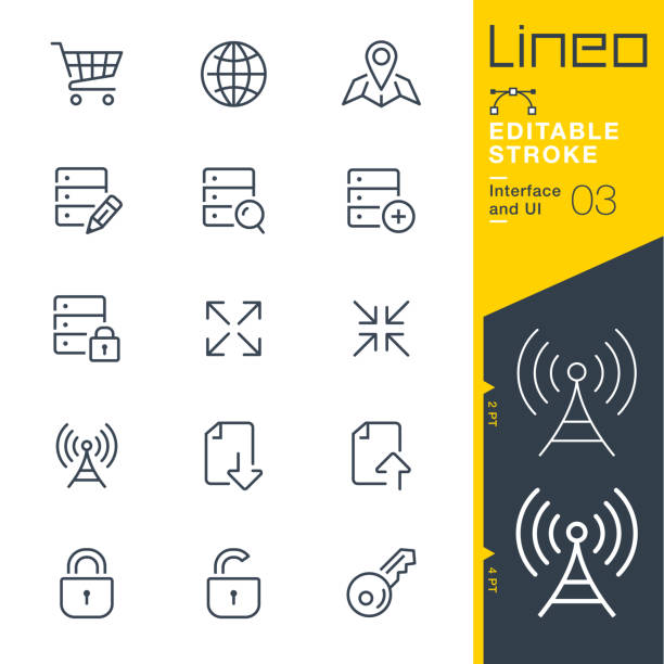 Lineo Editable Stroke - Interface and UI line icons Vector Icons - Adjust stroke weight - Expand to any size - Change to any colour padlock stock illustrations