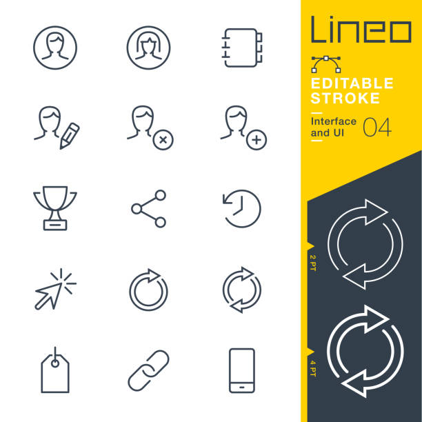 ilustrações de stock, clip art, desenhos animados e ícones de lineo editable stroke - interface and ui line icons - symbol link computer icon connection
