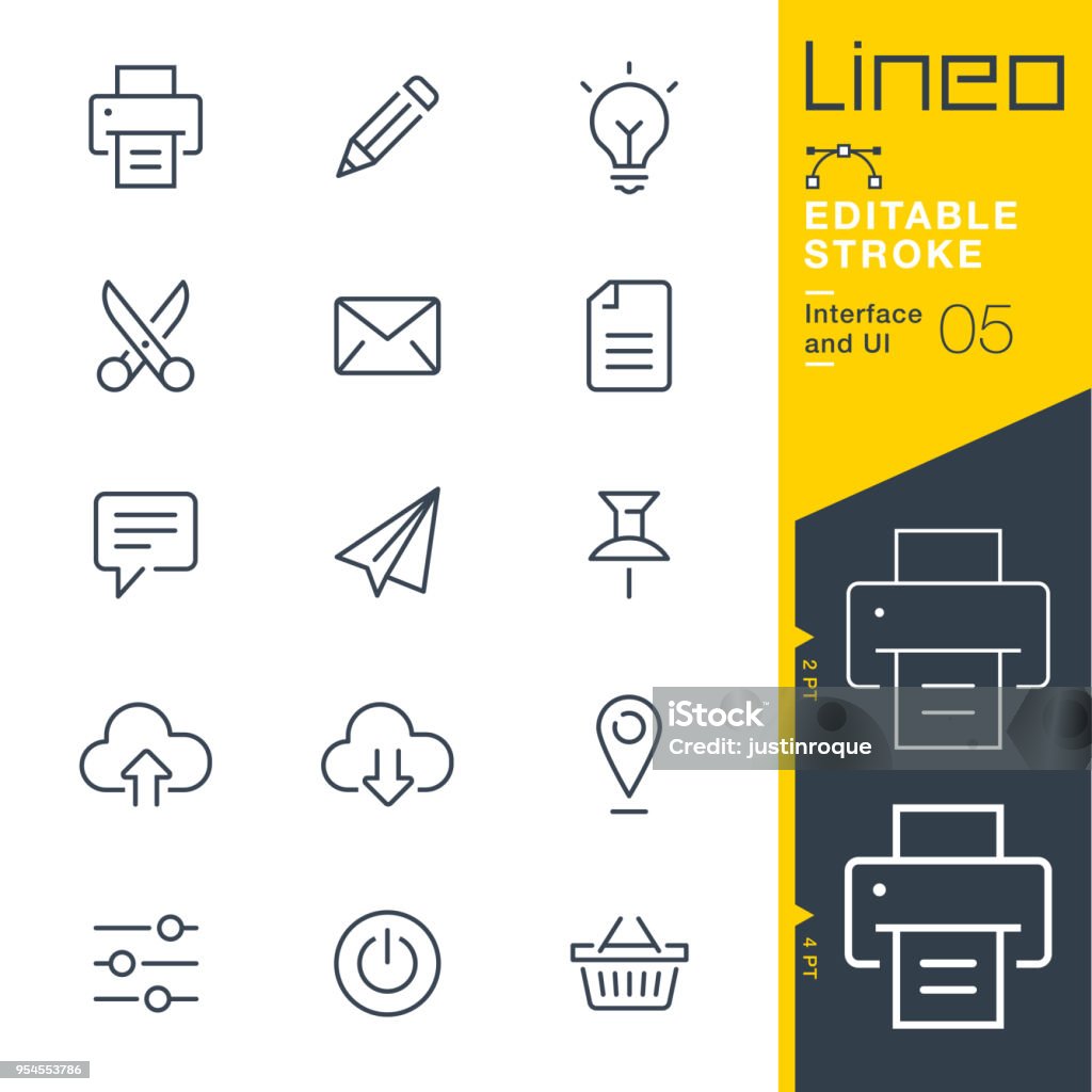 Lineo editierbare Hub - Interface und UI Linie Symbole - Lizenzfrei Icon Vektorgrafik