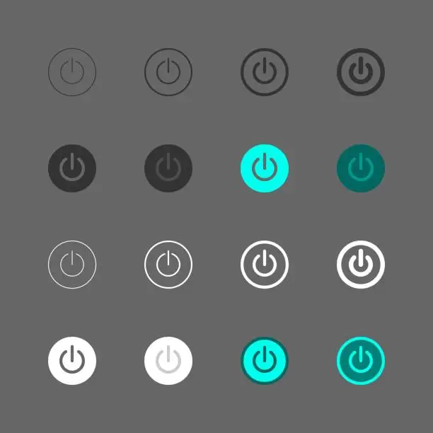 Vector illustration of Power Button Icon - Multi Series