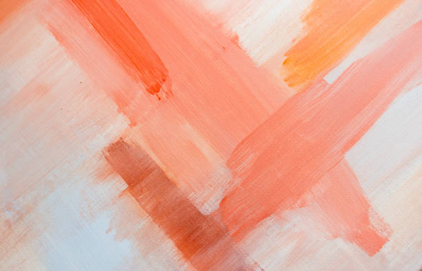 oeuvre de terre d’ombre et orange - paint stroke painting canvas photos et images de collection