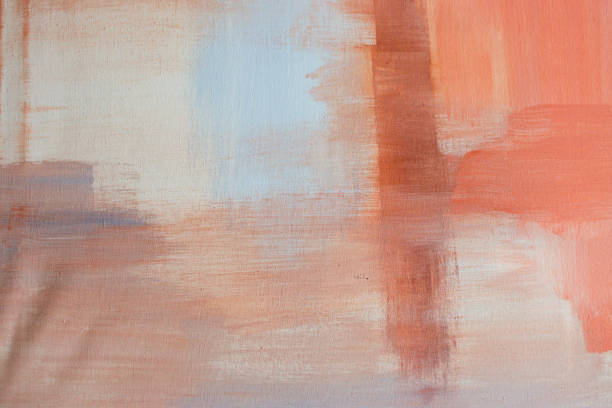 oeuvre de terre d’ombre et orange - paint stroke painting canvas photos et images de collection