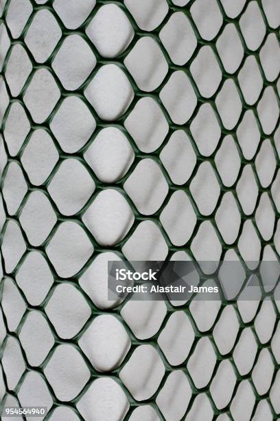 Webbing Around Large Green Hexagonal Plastic Webbing Around A White Painted Pillar ...