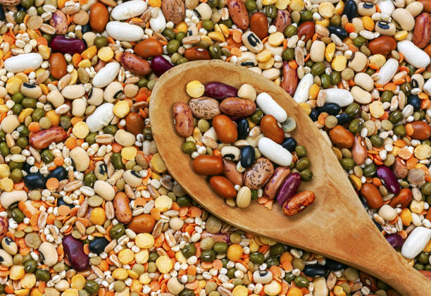 istock Legumes with wood background 954569282