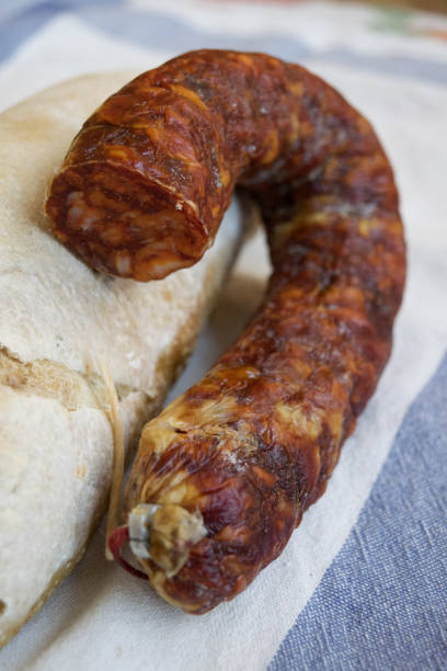 chorizo sausage and long loaf bread