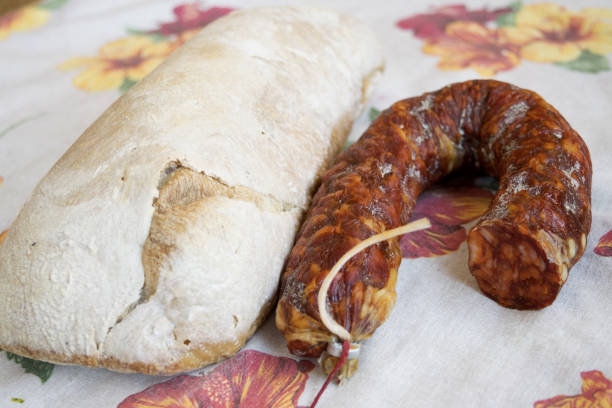 istock chorizo sausage and long loaf bread 954570822
