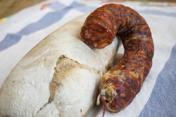 istock chorizo sausage and long loaf bread 954571166
