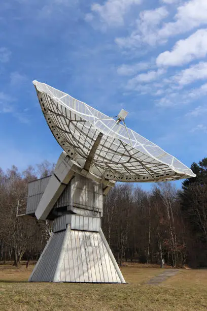 Radiotelescope - directional antenna used in radio astronomy to receive and collect data from satellites and space probes