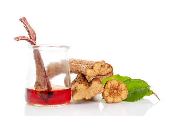 istock Ayahuasca brew in glass with banisteriopsis caapi wood. 954575466
