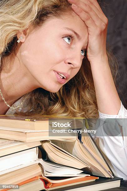 Young Student Tired Of Study Stock Photo - Download Image Now - Adult, Adults Only, Beautiful People