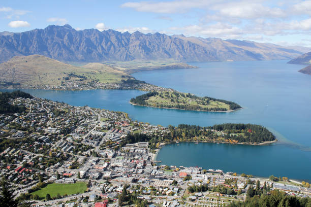 istock High Angle View Of Sea And Mountains Against Sky 954597620