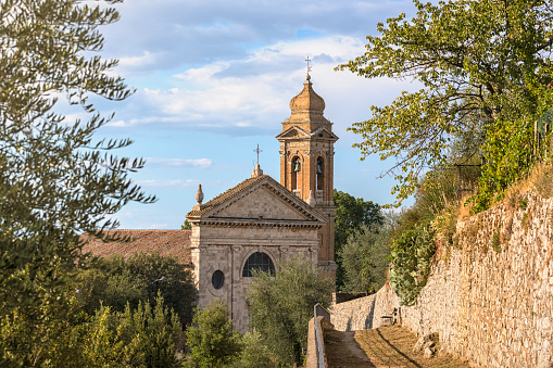 The Madonna or Santa Maria del Soccorso, a church with origins from the 14th century in Montalcino, Tuscany, Italy.