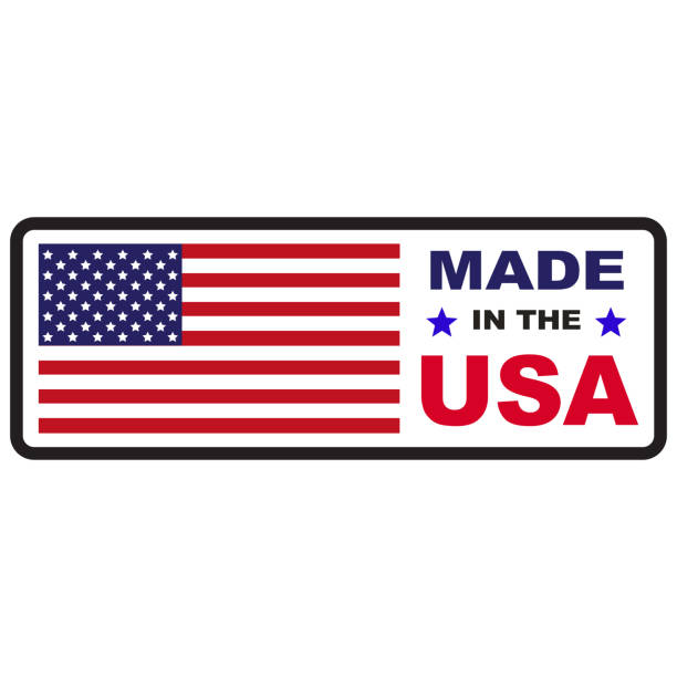 ikona flagi made in usa - made in the usa american flag flag manual worker stock illustrations