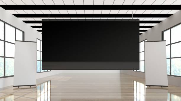 istock 3d rendering of a black banner inside an interior exhibition 954616666