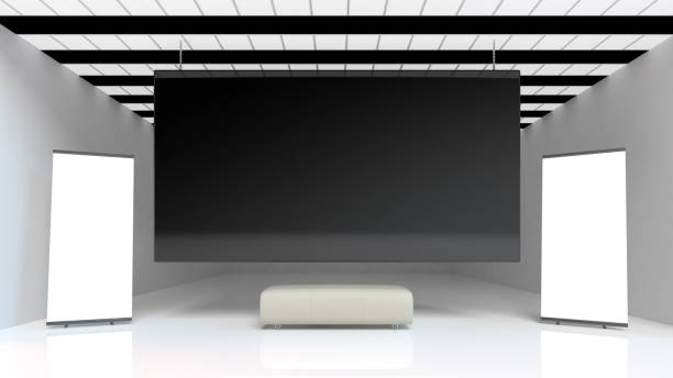 istock 3d rendering of a black banner inside an interior exhibition 954616690