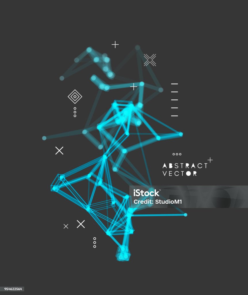 structure 3D de connexion. Style de technologie futuriste. Illustration vectorielle pour la science, la chimie ou l’éducation. - clipart vectoriel de Santé et médecine libre de droits