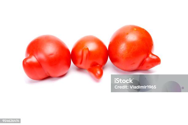 Three Ugly Tomatoes Stock Photo - Download Image Now - Bizarre, Vegetable, Ugliness