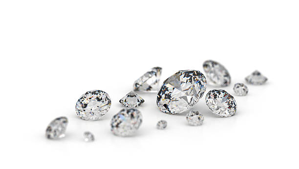 Several diamonds. stock photo