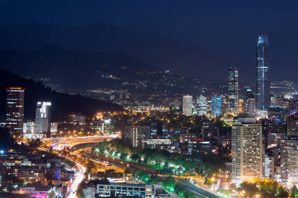 Panoramic view of Providencia and Las Condes districts in Santiago Panoramic view of Providencia and Las Condes districts, Santiago de Chile sanhattan stock pictures, royalty-free photos & images
