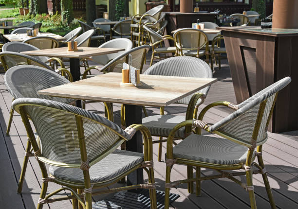 istock Tables and chairs outdoor 954646206