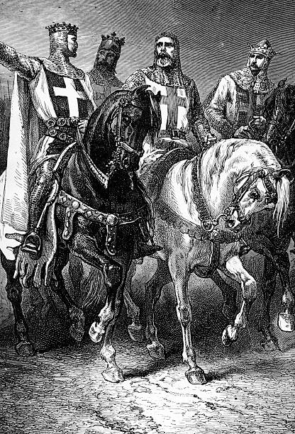 illustrazioni stock, clip art, cartoni animati e icone di tendenza di leader del primo crusade - crociate