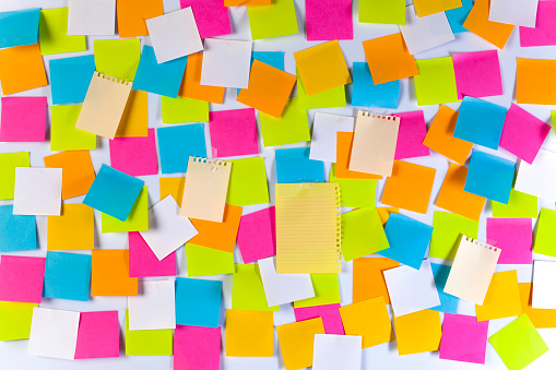 Sticky Note Post It Board Office Stock Photo - Download Image Now