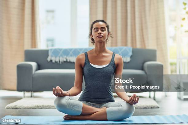 Meditation Is How I Stay Focused In Life Stock Photo - Download Image Now - Meditating, Zen-like, Women