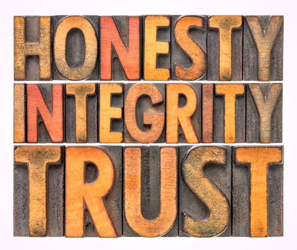 istock honesty, integrity, trust word abstract in wood type 954651840