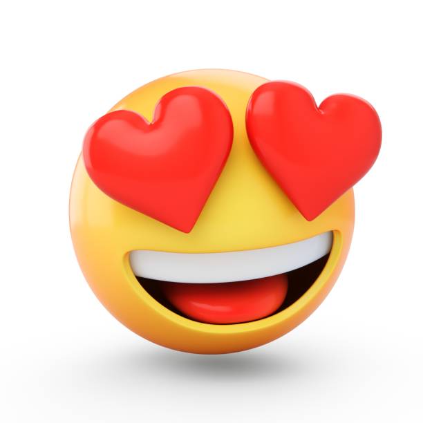 3d-rendering fallen in liebe emoji isoliert auf weißem hintergrund - love valentines day heart shape kissing stock-fotos und bilder