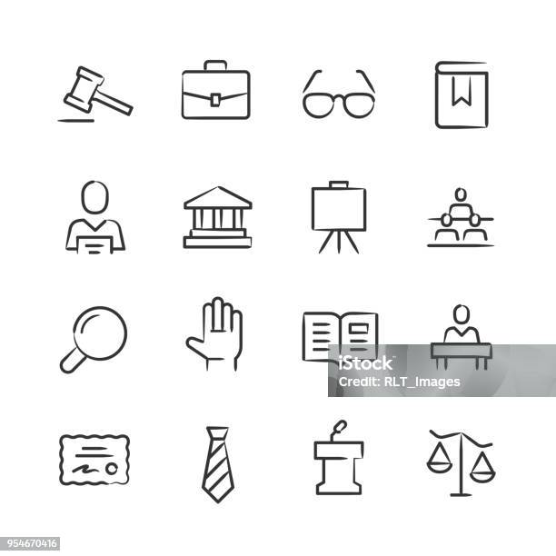 Legal Icons Sketchy Series Stock Illustration - Download Image Now - Icon Symbol, Sketch, Drawing - Art Product