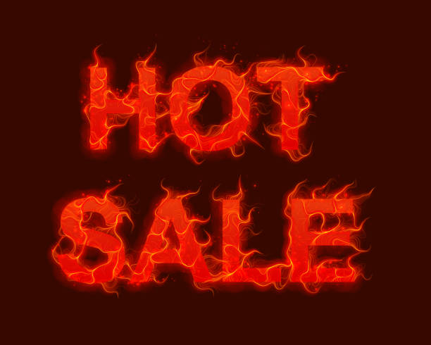 istock Vector Hot Sale text with red fire flames background. Wavy threads from fiery letters. Hot Black friday sale illustration for flyers, cards, promo materials etc. Thin curly flames. eps10 954672962