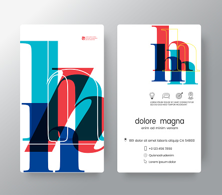 H Card Sample Number H Business Card Design Template Vector Graphic Design Elements ...