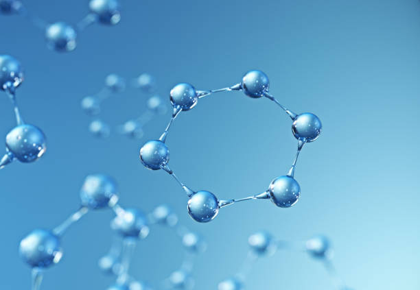 Abstract blue glass molecule background,3d rendering. stock photo