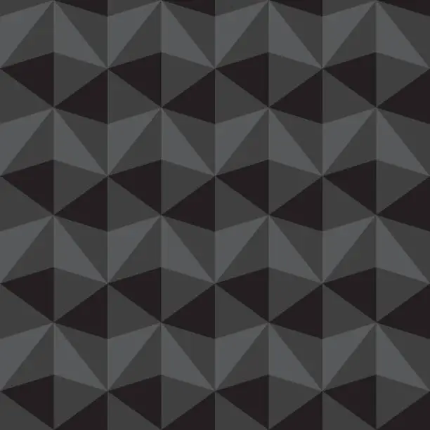 Vector illustration of Seamless abstract gray and black triangle pattern background, vector illustration