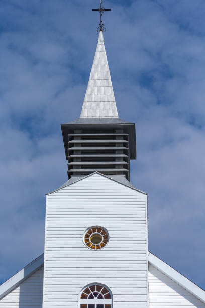 istock Facade view of white Chapel 954696146