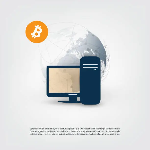 Vector illustration of Networks - Business and Global Financial Connections, Cryptocurrency, Bitcoin Trading, Online Banking and Money Transfer Concept Design