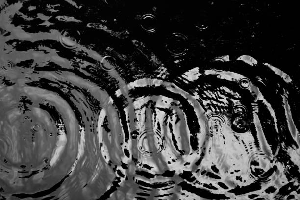 istock Water ripples from a drop of water in the dark. 954701224