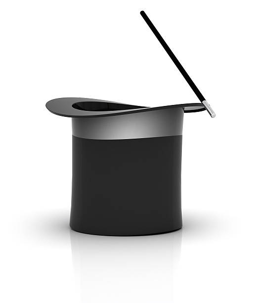 istock A graphic image of an upside down top hat with a wand 95470380
